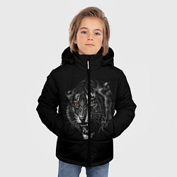Куртка зимняя для мальчика Тигр, цвет: 3D-черный — фото 2