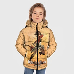 Куртка зимняя для мальчика Атака на титанов, цвет: 3D-красный — фото 2