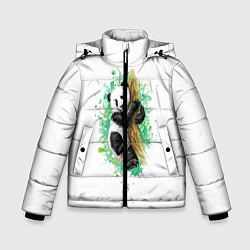 Куртка зимняя для мальчика Панда, цвет: 3D-черный