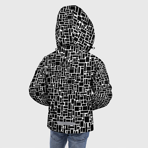 Зимняя куртка для мальчика Геометрия ЧБ Black & white / 3D-Красный – фото 4
