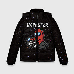 Куртка зимняя для мальчика AMONG US - IMPOSTOR, цвет: 3D-черный