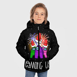 Куртка зимняя для мальчика Among Us Новый год, цвет: 3D-черный — фото 2