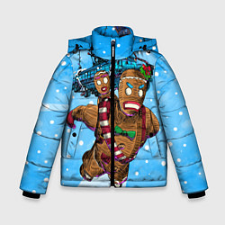 Куртка зимняя для мальчика Пряничный человек, цвет: 3D-черный