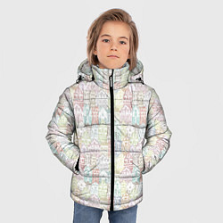 Куртка зимняя для мальчика Узор из домиков, цвет: 3D-черный — фото 2