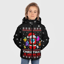 Куртка зимняя для мальчика Among Us Рождество, цвет: 3D-черный — фото 2