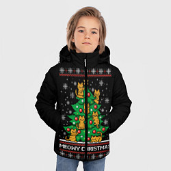 Куртка зимняя для мальчика Meowy christmas, цвет: 3D-черный — фото 2