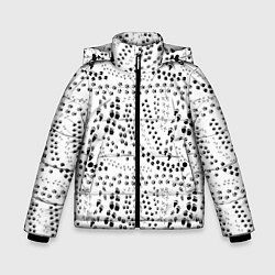 Куртка зимняя для мальчика Дорожки из следов, цвет: 3D-черный