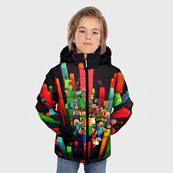 Куртка зимняя для мальчика MINECRAFT GAME S, цвет: 3D-черный — фото 2
