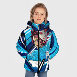 Куртка зимняя для мальчика Клинок рассекающий демонов, цвет: 3D-черный — фото 2