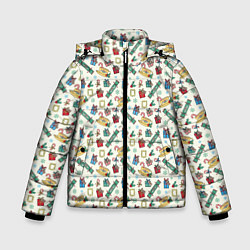 Куртка зимняя для мальчика Friends Новогодний светлый, цвет: 3D-светло-серый