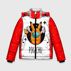 Куртка зимняя для мальчика Among Picachu, цвет: 3D-черный