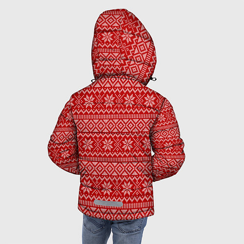 Зимняя куртка для мальчика Deer in a medical mask / 3D-Красный – фото 4