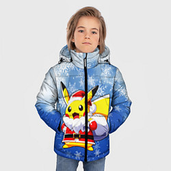 Куртка зимняя для мальчика НОВОГОДНИЙ ПИКАЧУ, цвет: 3D-светло-серый — фото 2