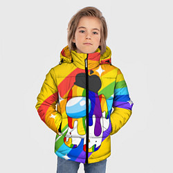 Куртка зимняя для мальчика AMONG US - Радужный, цвет: 3D-черный — фото 2