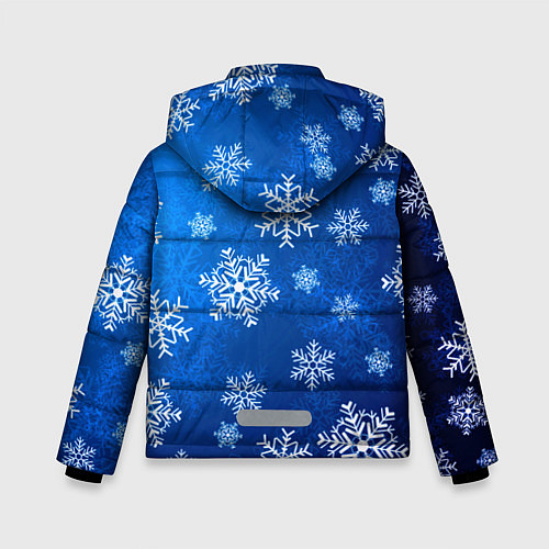 Зимняя куртка для мальчика Новый Год Снежинки / 3D-Черный – фото 2