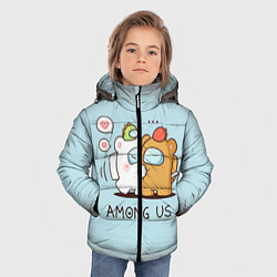 Куртка зимняя для мальчика AMONG US - LOVE, цвет: 3D-красный — фото 2