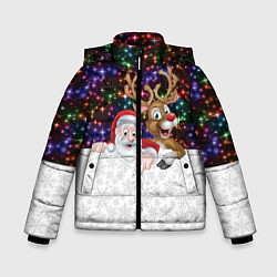 Куртка зимняя для мальчика Новый Год, цвет: 3D-красный