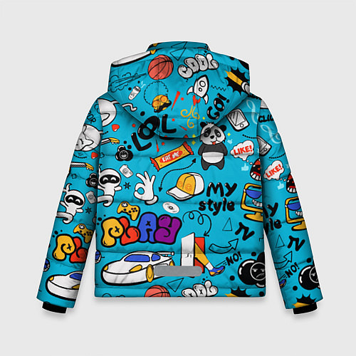 Зимняя куртка для мальчика Детское граффити / 3D-Черный – фото 2