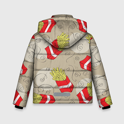 Зимняя куртка для мальчика Фастфуд - Картошка фри / 3D-Черный – фото 2
