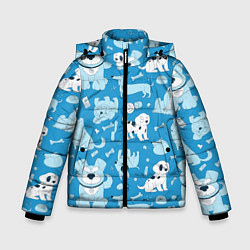 Куртка зимняя для мальчика Собачки, цвет: 3D-черный