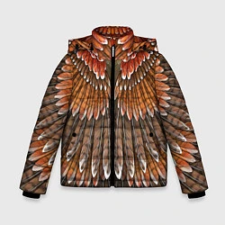 Куртка зимняя для мальчика Оперение: орел, цвет: 3D-красный