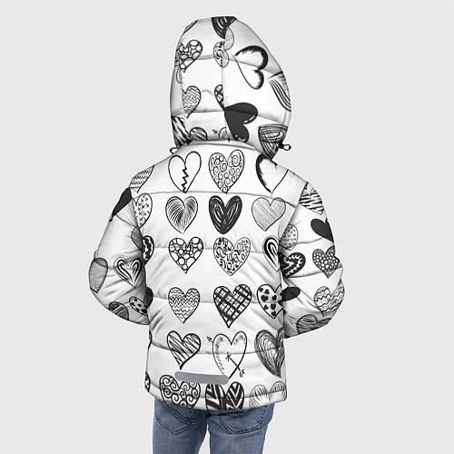 Зимняя куртка для мальчика Сердца / 3D-Красный – фото 4