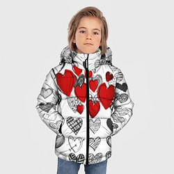 Куртка зимняя для мальчика Сердца, цвет: 3D-красный — фото 2
