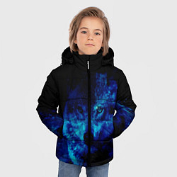 Куртка зимняя для мальчика Волк Вселенная, цвет: 3D-красный — фото 2