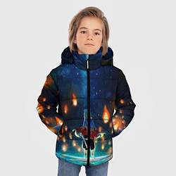 Куртка зимняя для мальчика Ренгоку Кёджуро Клинок демонов, цвет: 3D-светло-серый — фото 2