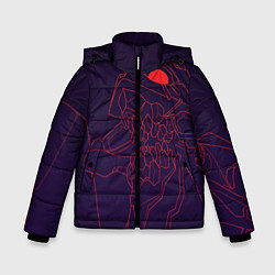 Куртка зимняя для мальчика Евангилион, цвет: 3D-светло-серый