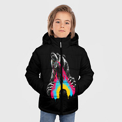Куртка зимняя для мальчика Медведь, цвет: 3D-черный — фото 2