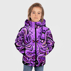 Куртка зимняя для мальчика Кровожадный осьминог, цвет: 3D-черный — фото 2