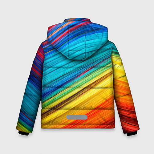 Зимняя куртка для мальчика Цветной мех диагональ / 3D-Черный – фото 2