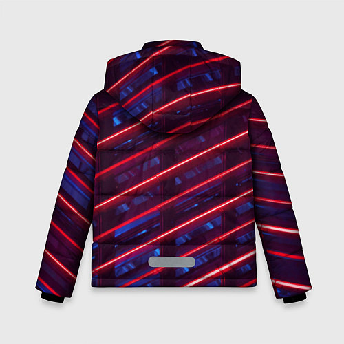 Зимняя куртка для мальчика Неоновые полосы / 3D-Черный – фото 2