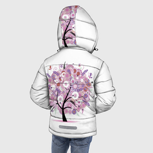 Зимняя куртка для мальчика Цветочное Дерево / 3D-Красный – фото 4