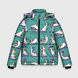 Куртка зимняя для мальчика Единороги Зарядка, цвет: 3D-светло-серый
