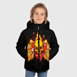 Куртка зимняя для мальчика Skull Heart, цвет: 3D-черный — фото 2