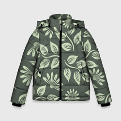 Куртка зимняя для мальчика Цветы, цвет: 3D-черный