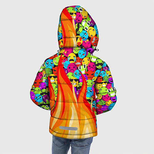 Зимняя куртка для мальчика SLAVA MARLOW - Смайлики / 3D-Красный – фото 4