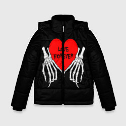Куртка зимняя для мальчика LOVE FOREVER ЛЮБОВЬ НАВСЕГДА, цвет: 3D-черный