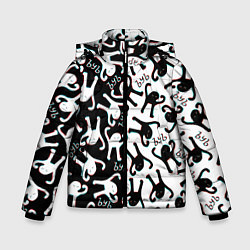 Куртка зимняя для мальчика МЕМ КОТ ЪУЪ СЪУКА, цвет: 3D-черный