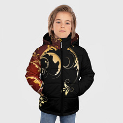 Куртка зимняя для мальчика Узор - Хохлома, цвет: 3D-светло-серый — фото 2