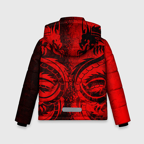 Зимняя куртка для мальчика BLACK RED DRAGONS TATOO / 3D-Черный – фото 2