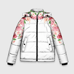 Куртка зимняя для мальчика Цветы, цвет: 3D-красный