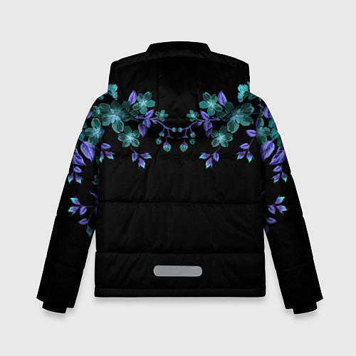 Зимняя куртка для мальчика Цветы / 3D-Черный – фото 2