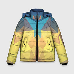 Куртка зимняя для мальчика Абстрактная Геометрия, цвет: 3D-светло-серый
