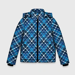 Куртка зимняя для мальчика Текстура в клетку, цвет: 3D-черный