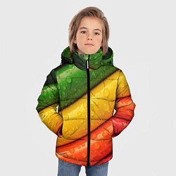 Куртка зимняя для мальчика Цветные линии, цвет: 3D-черный — фото 2