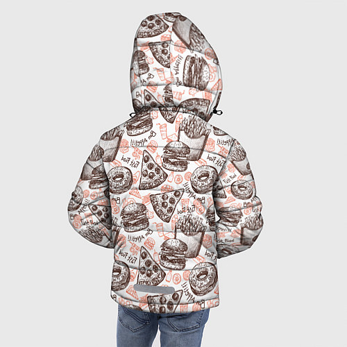 Зимняя куртка для мальчика Фастфуд Fast food / 3D-Красный – фото 4