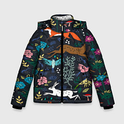 Куртка зимняя для мальчика Звери и Природа, цвет: 3D-черный